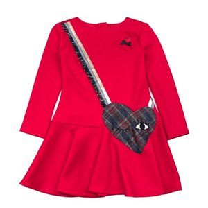KATE MACK & BISCOTTI RED DRESS WITH PURSE - POCKET Size girls 4